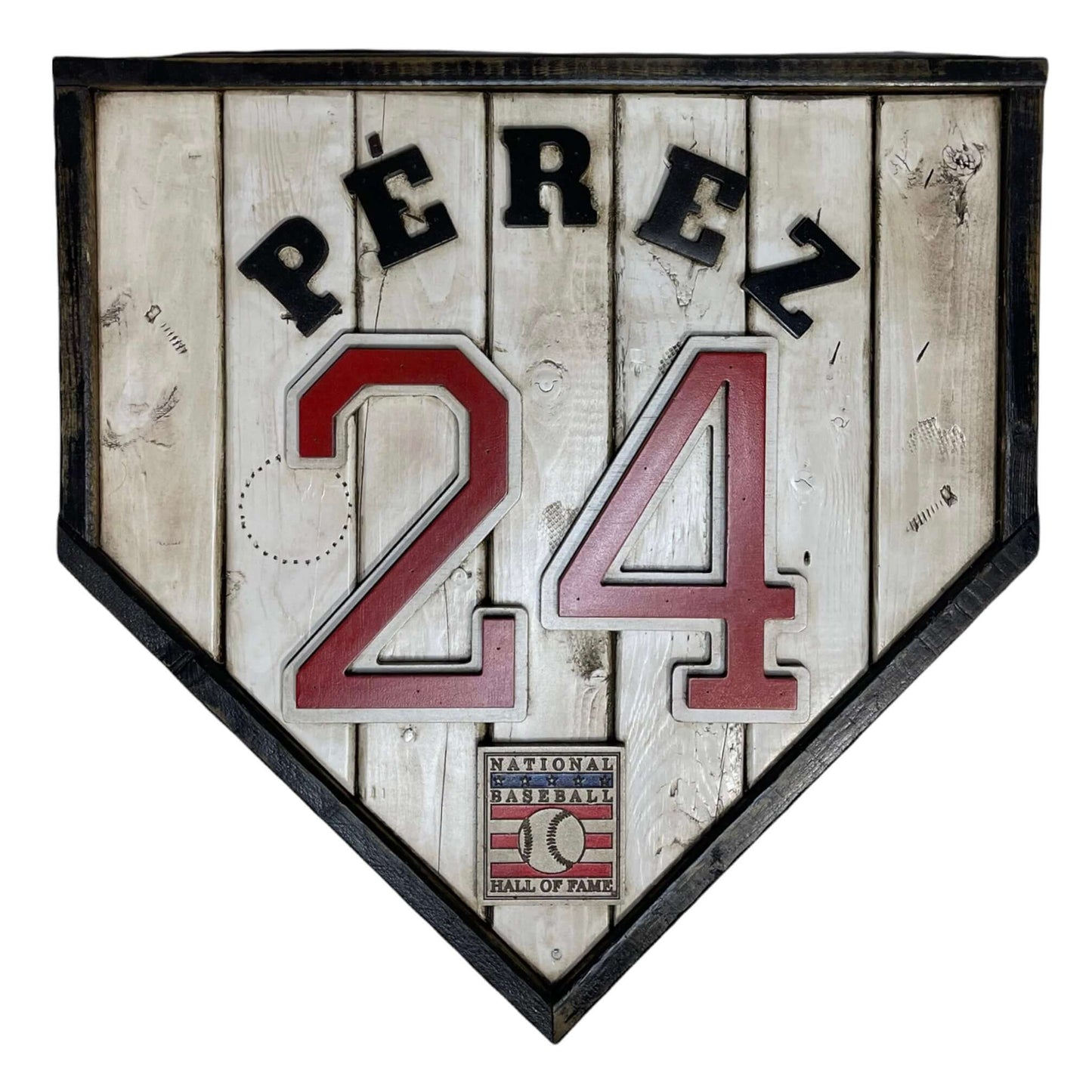 Tony Pérez #24 - Custom baseball Hall of Fame legacy home plate sign – handcrafted USA sports memorabilia
