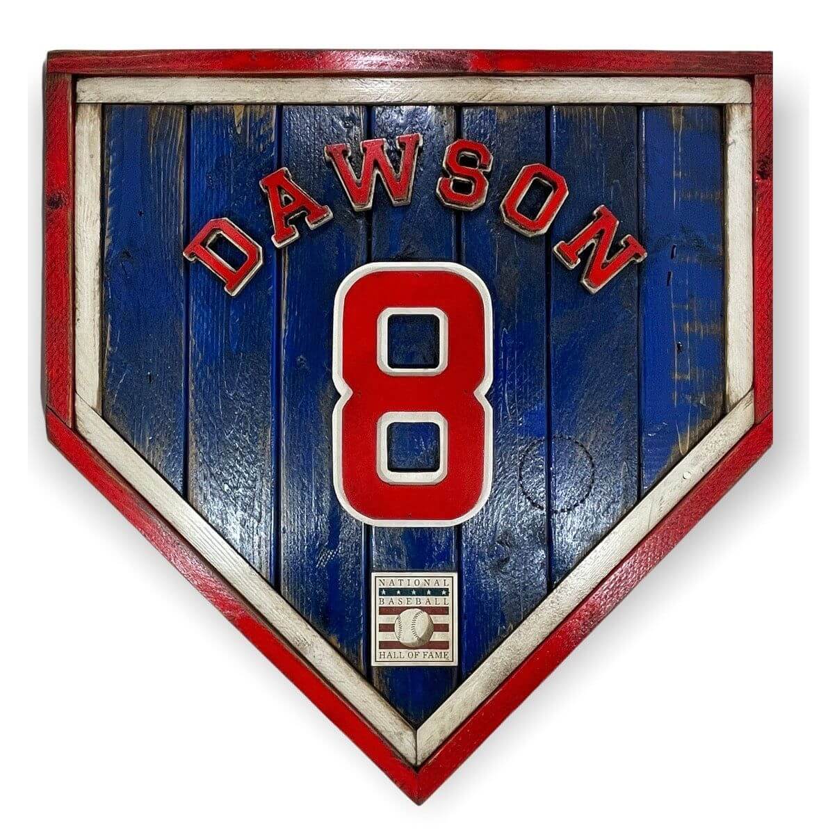 Andre Dawson #8 - National Baseball Hall of Fame Handmade Home Plate. Baseball Memorabilia. Made in USA