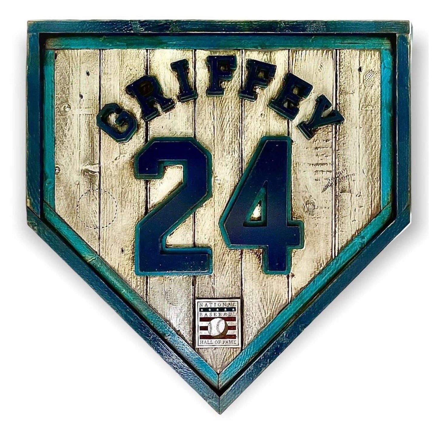 Ken Griffey Jr. #24 - National Baseball Hall of Fame Handmade Home Plate. Baseball Memorabilia. Made in USA