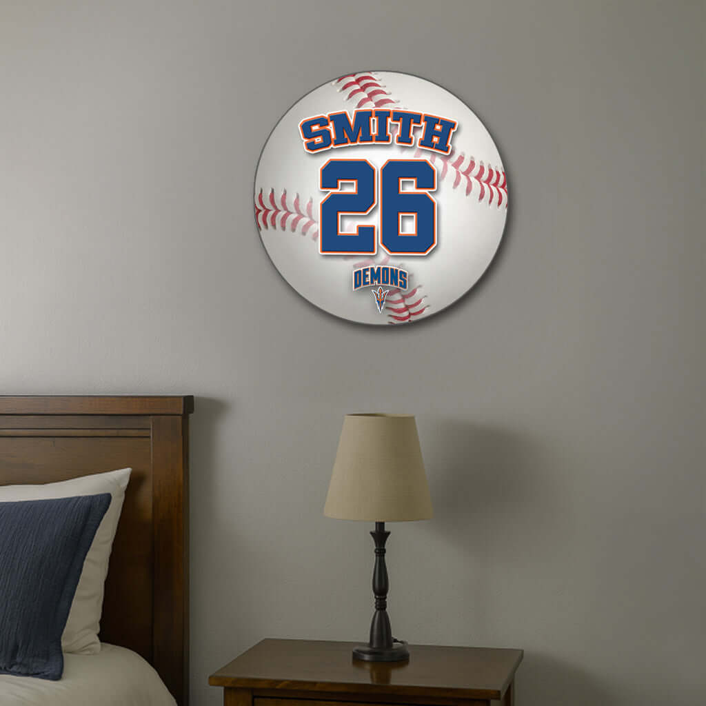 Custom printed baseball plate display with name & logo – Made in USA team décor