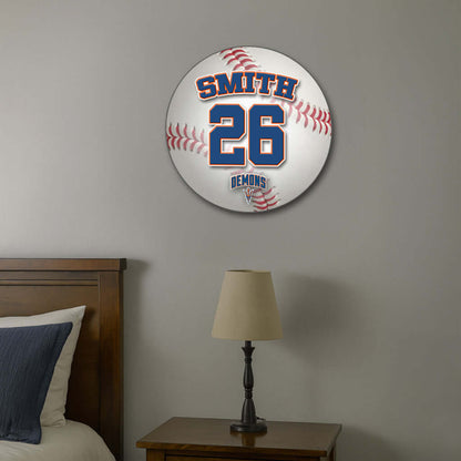 Custom printed baseball plate display with name & logo – Made in USA team décor