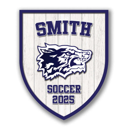 Custom school shield plate – team spirit accessory - Made in USA
