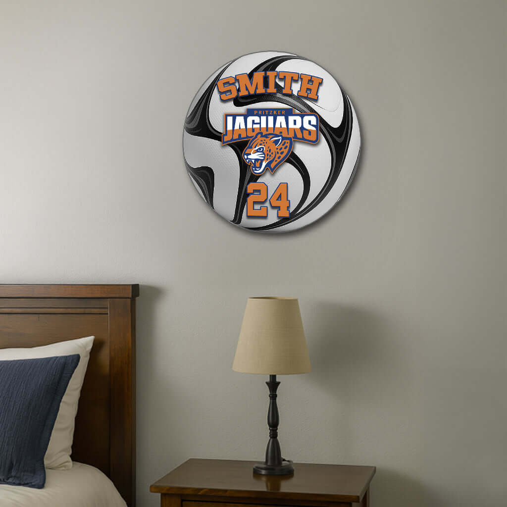 Custom printed soccer plate with name & logo – Made in USA team décor