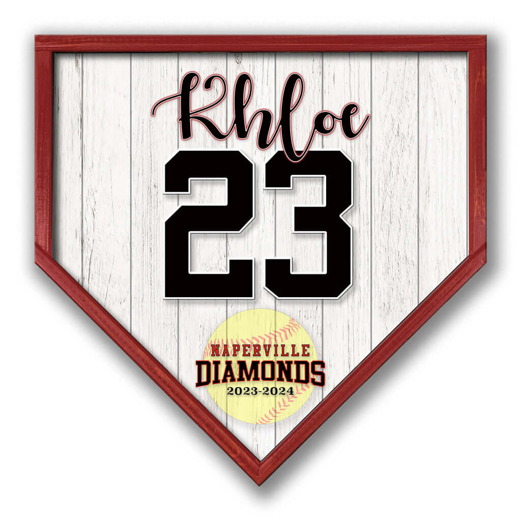 Custom softball home plate print – team spirit accessory - Made in USA