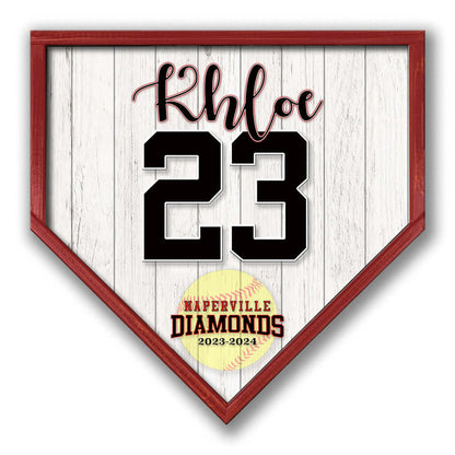 Custom softball home plate print – team spirit accessory - Made in USA