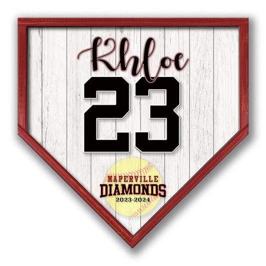 Custom softball home plate print – team spirit accessory - Made in USA